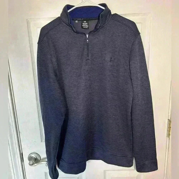 Under Armour Sweater Fleece Men's UA Storm Golf Half Zip Blue Size Large - Picture 1 of 10